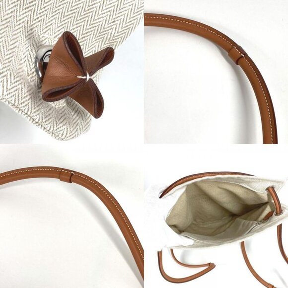 Hermes Backpack Aline MM Toile Chevron Beige main image 5